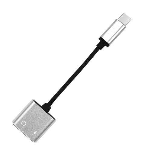 USB C Type-C Adapter 2-in-1 Audio Type C Cable to 3.5mm Headphone Connector