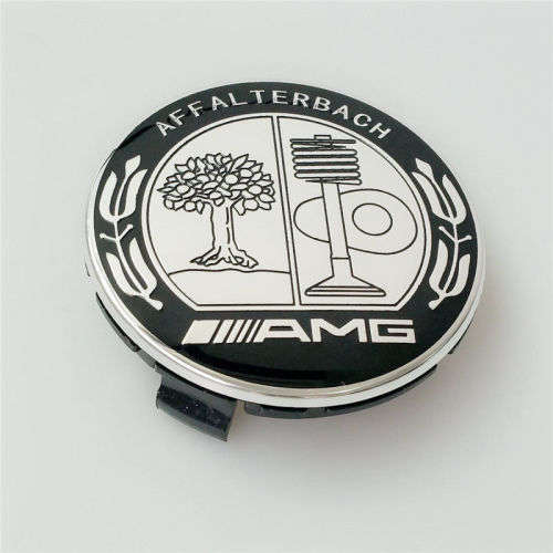 4x 75mm Chrome Plastic Wheel Centre Cap for Mercedes Benz AMG Logo