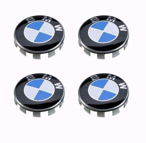 4x 56mm Replacement Hub Wheel Centre Caps for BMW (Blue, Black & White)