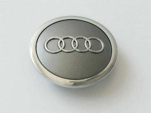 Set of 4 WHEEL CENTER CAPS 68mm / 58mm for AUDI GREY