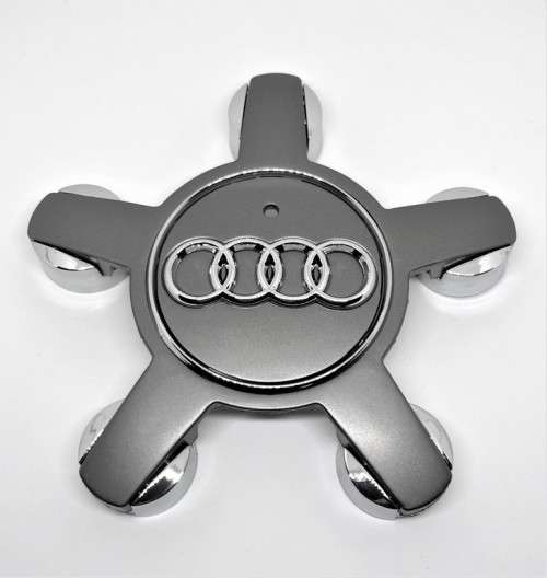 Set of 4 WHEEL CENTER CAPS 135mm / 60mm for AUDI `STAR` DARK GREY