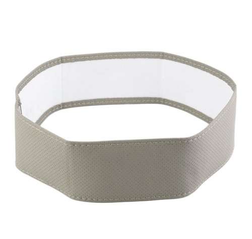 BEIGE PU Leather Car Auto Steering Wheel Cover 38cm Non-Slip With Needles and Thread