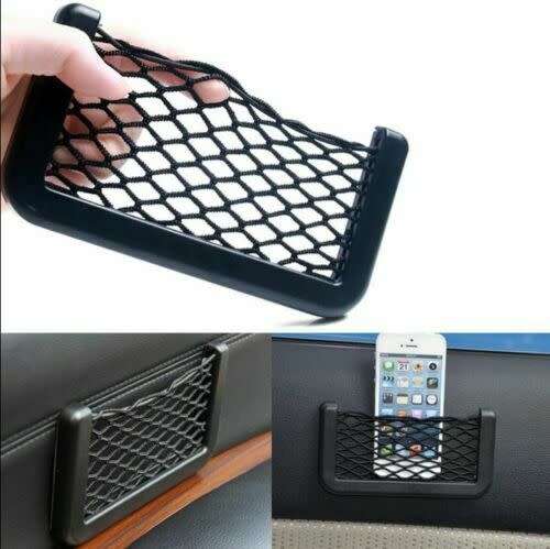 Car Auto String Mesh Net Resilient Bag Holder Storage Pouch for Cell phone (MEDIUM)