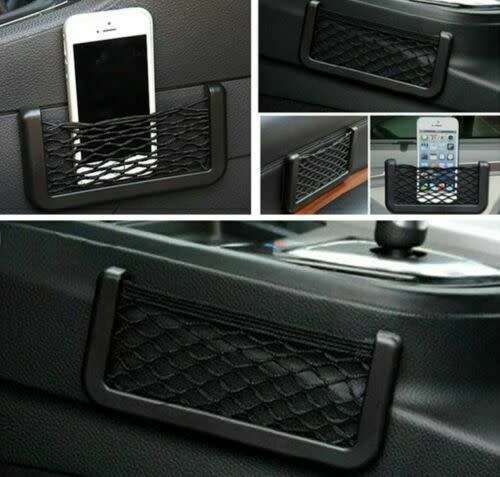 Car Auto String Mesh Net Resilient Bag Holder Storage Pouch for Cell phone (MEDIUM)