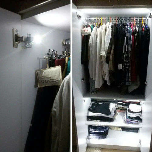 LEDSmart Sensor Light Kitchen Cabinet Cupboard Closet Wardrobe Hinge Light