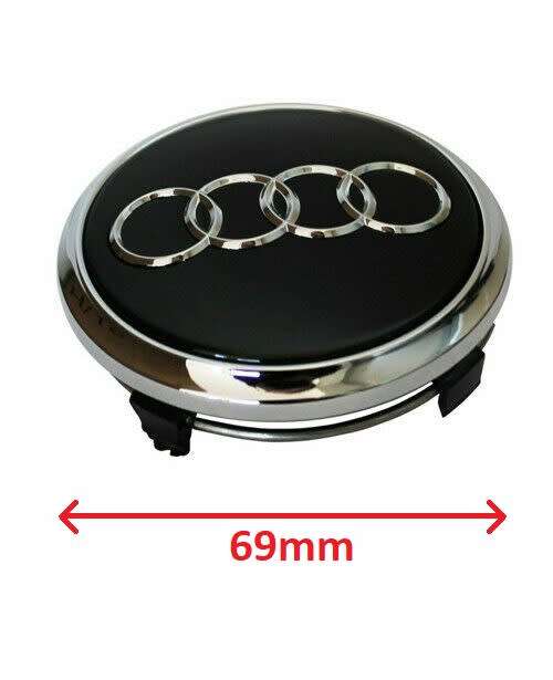 Set of 4 WHEEL CENTER CAPS 69mm / 58mm for AUDI BLACK