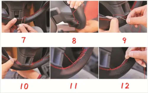 BLACK PU Leather Car Auto Steering Wheel Cover 38cm Non-Slip With Needles and Thread