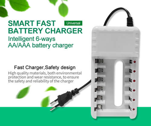 Battery Charger 6 slots for AA / AAA Rechargeable Batteries