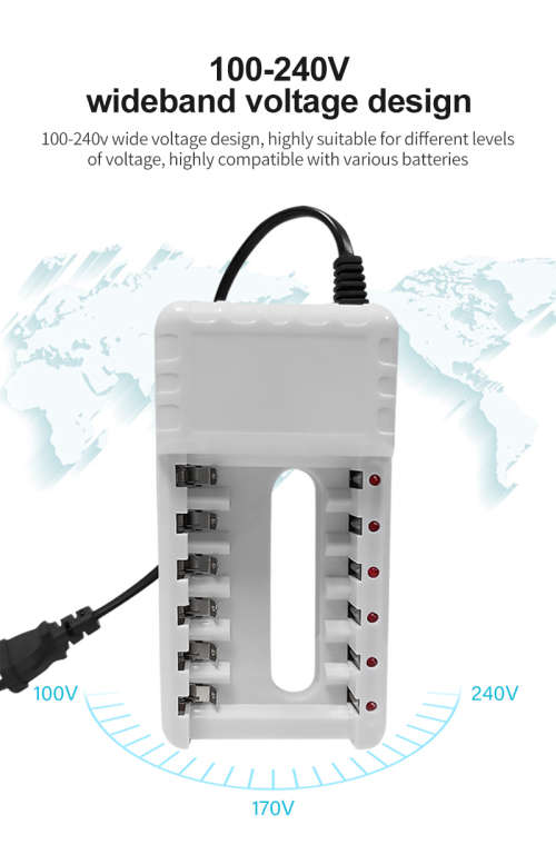 Battery Charger 6 slots for AA / AAA Rechargeable Batteries