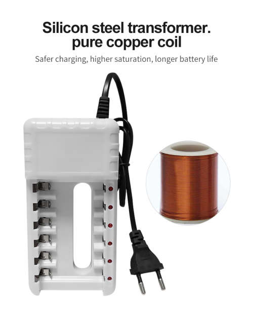 Battery Charger 6 slots for AA / AAA Rechargeable Batteries