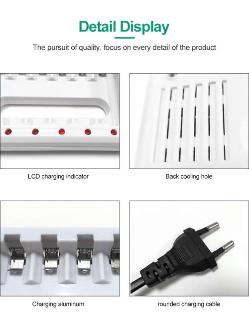 Battery Charger 6 slots for AA / AAA Rechargeable Batteries