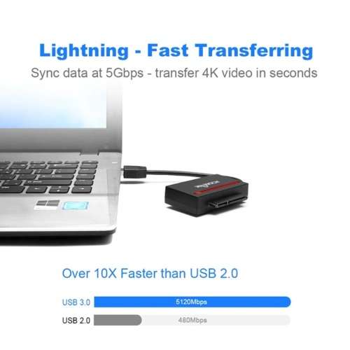 Rocketek USB 3.0 to SATA Adapter Converter CFast Card Reader for 2.5` Sata HDD