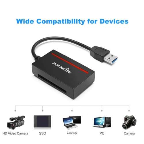 Rocketek USB 3.0 to SATA Adapter Converter CFast Card Reader for 2.5` Sata HDD