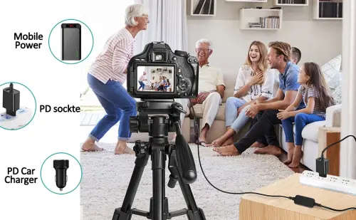 Power Bank ACK-E6 USB Cable DC Coupler  for LP-E6N Battery for Canon EOS 60D-90D, 5D-7D