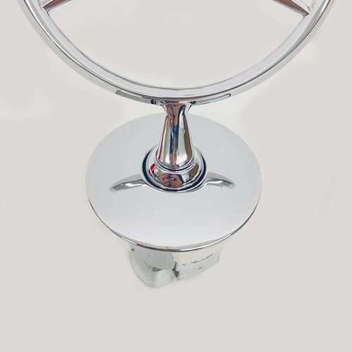 Metal Chrome Bonnet Hood Logo For Merc 204 W212 W211 W203 W213 W205 - Silver Chrome