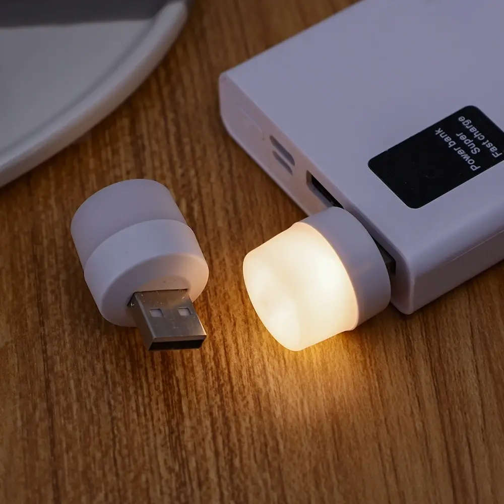 Mini LED Night Light with USB Plug for Computer Mobile Power Bank Night - WARM WHITE