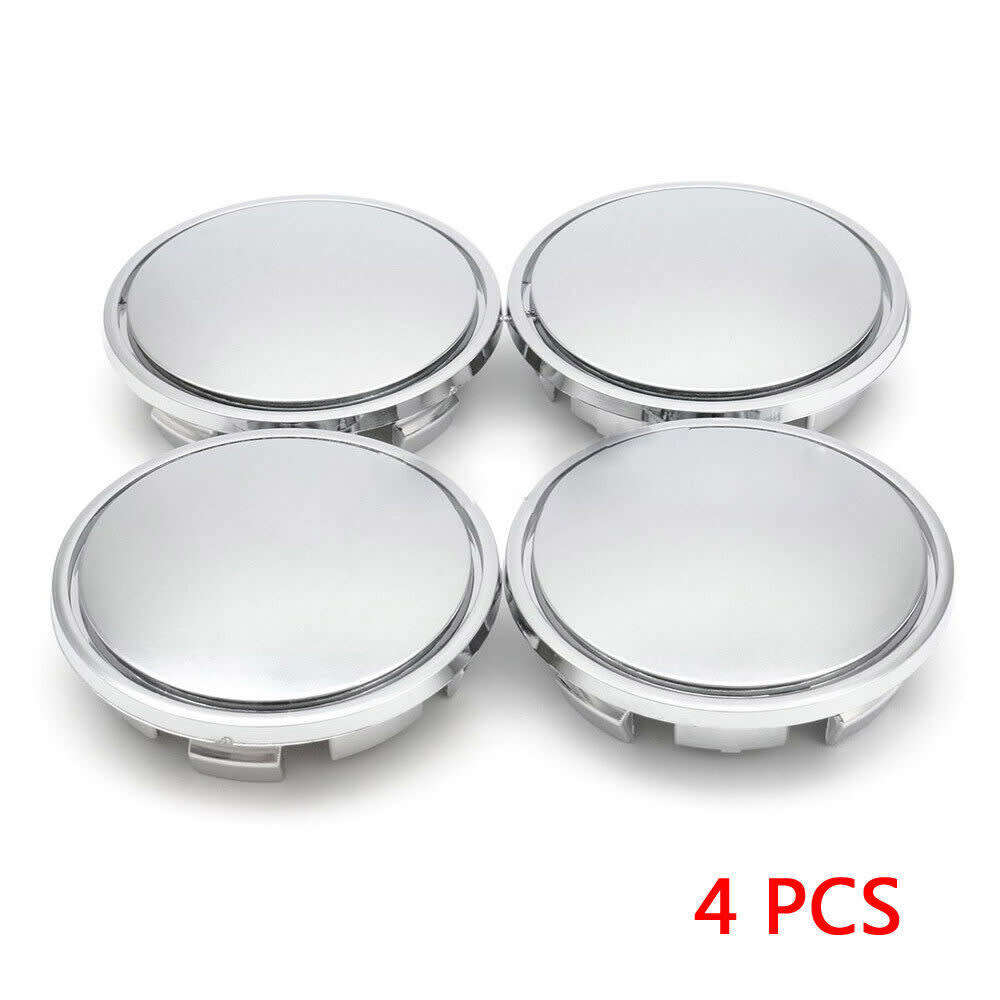 4x Chrome Plastic Wheel centre Cap Bases (without branding / stickers): 65 / 56 mm