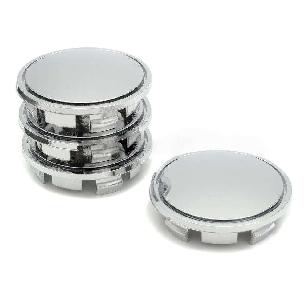 4x Chrome Plastic Wheel centre Cap Bases (without branding / stickers): 65 / 56 mm