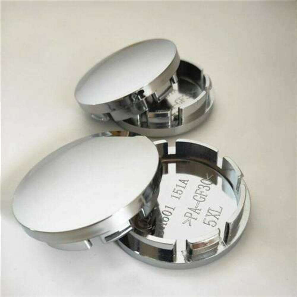4x Wheel centre Cap Bases (without branding / stickers): 56 / 51 mm (Chrome)