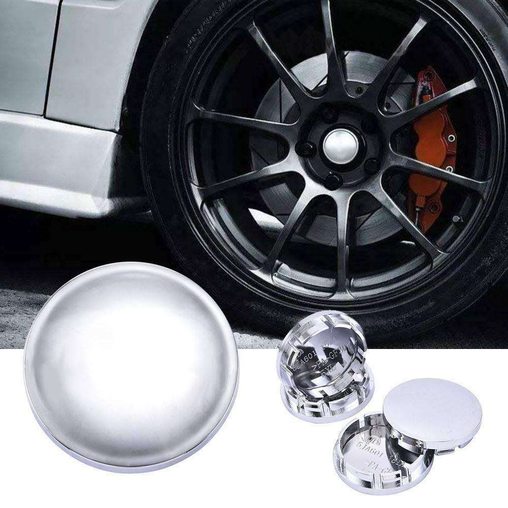 4x Wheel centre Cap Bases (without branding / stickers): 56 / 51 mm (Chrome)