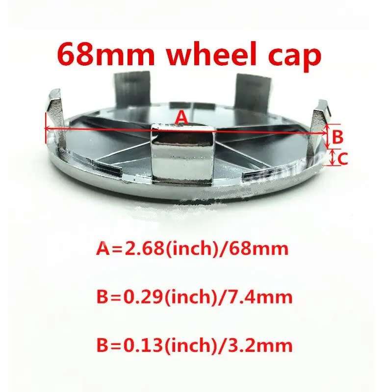 4x 68mm Aluminium & Plastic Wheel Centre Cap for Toyota GR (Silver)
