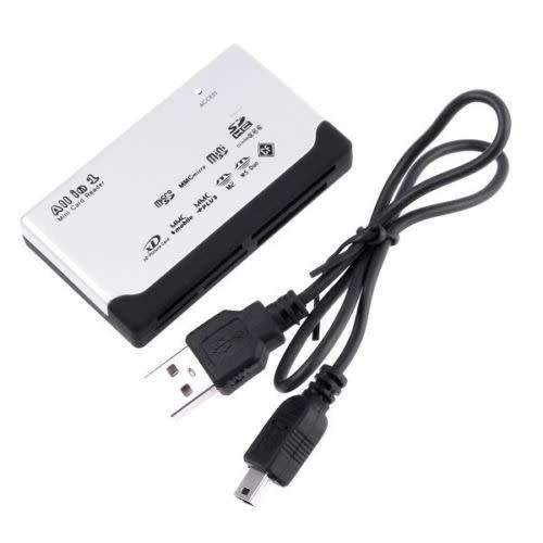 USB 2.0 Card Reader Multi SD XD MMC MS CF SDHC TF Micro/Mini SD etc (White)