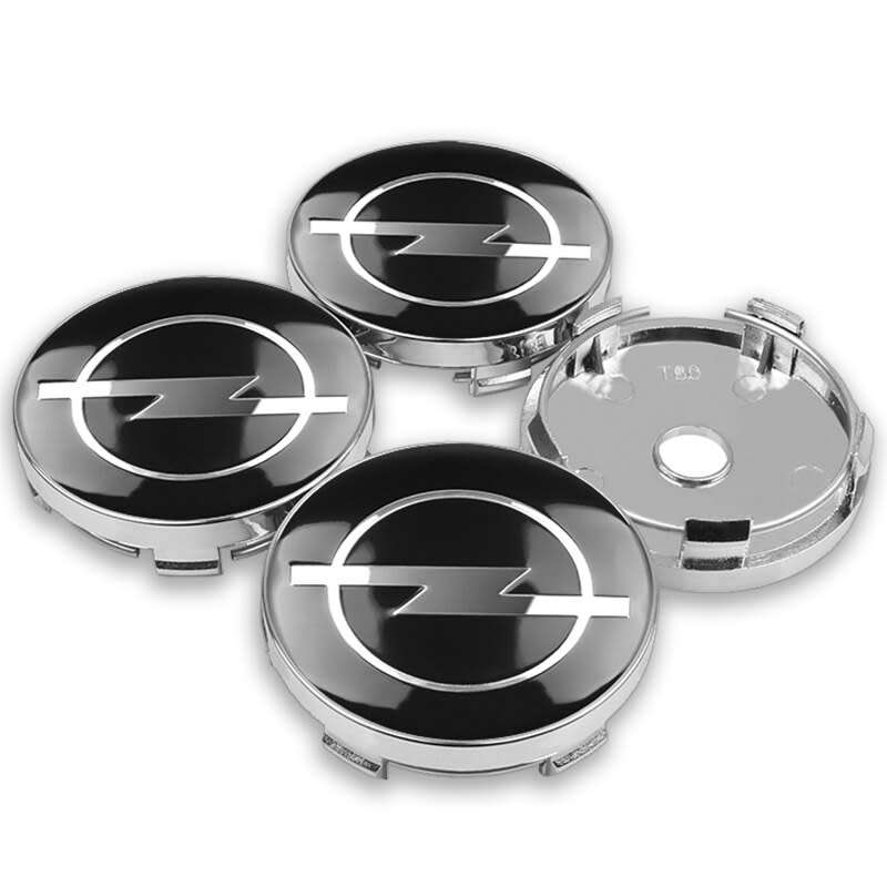 4x 60mm Replacement Hub Wheel Centre Caps for Opel (Black)
