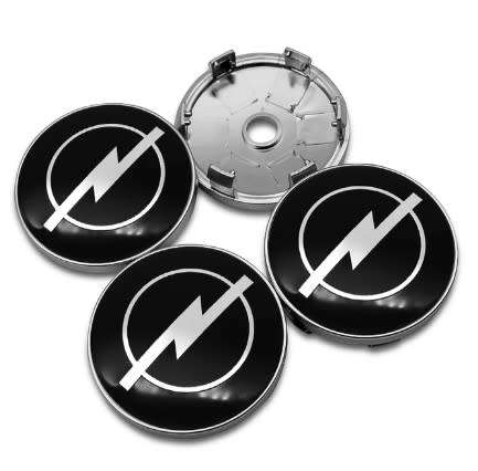 4x 60mm Replacement Hub Wheel Centre Caps for Opel (Black)