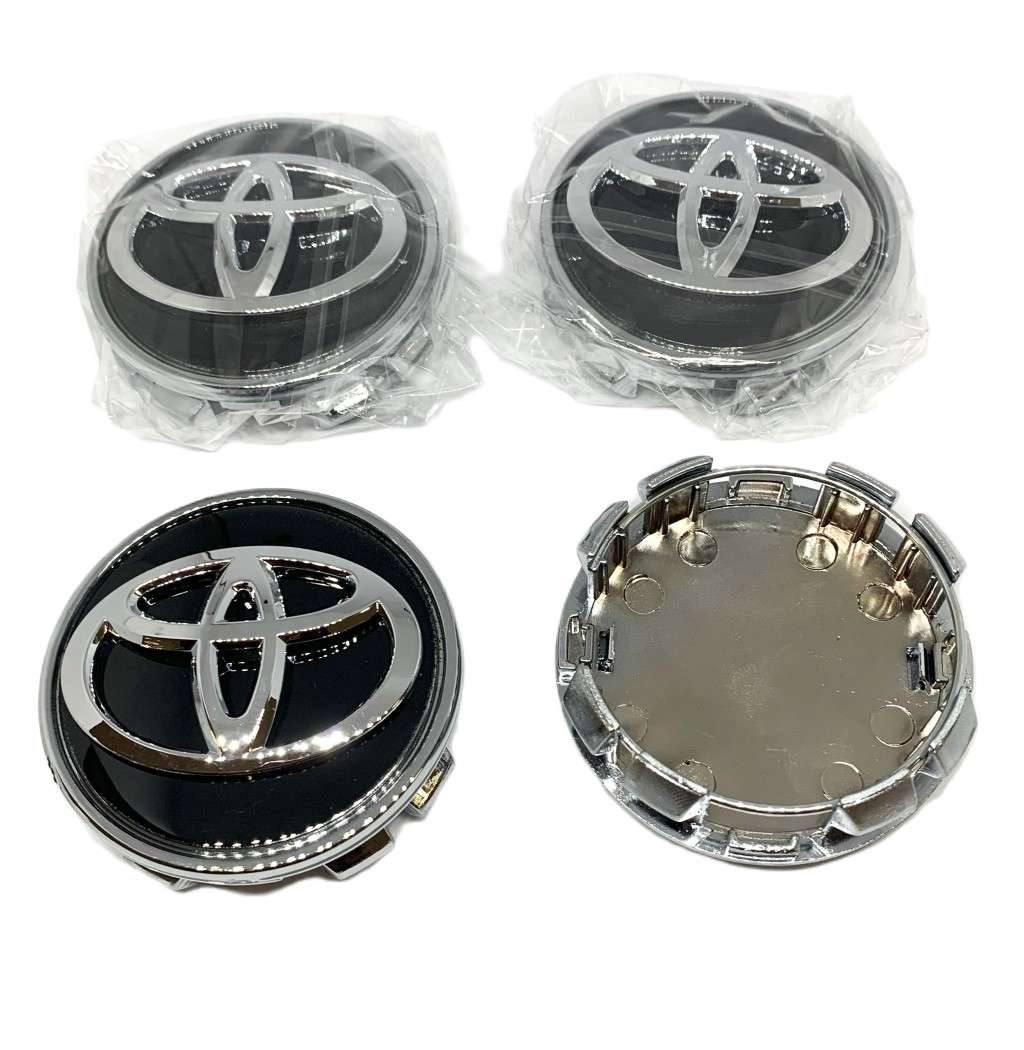4x 62mm Wheel Centre Caps for TOYOTA (BLACK)