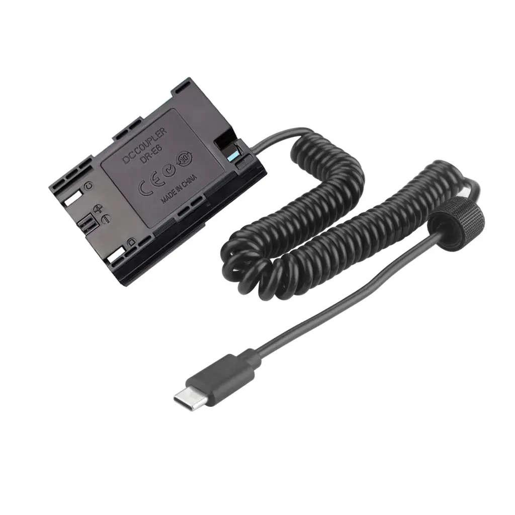 Power Bank LP-E6 TYPE-C Cable DR-E6 ACK-E6 DC Coupler for Canon EOS Cameras