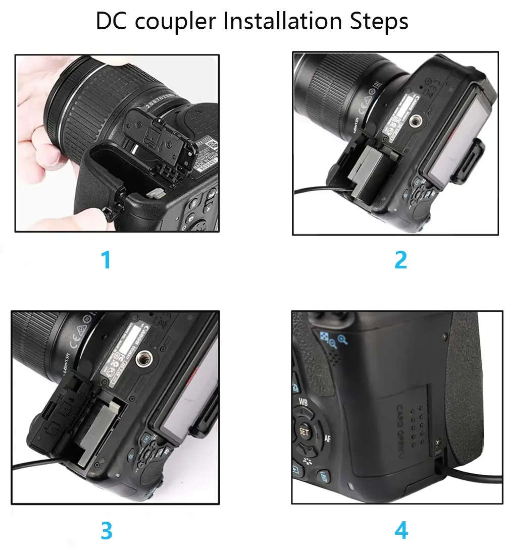 Power Bank LP-E10 Type C Cable DR-E10 ACK-E10 DC Coupler -Canon EOS 1200D 1300D 1500D X50 - X90 T5&6