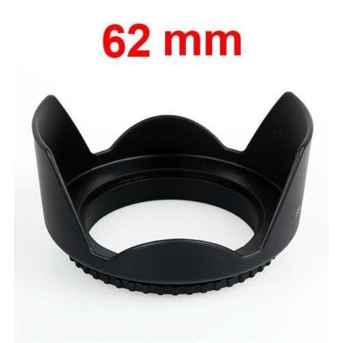 Universal screw-on Lens Hood - Petal Shape - for 62mm Filter Threaded Lenses