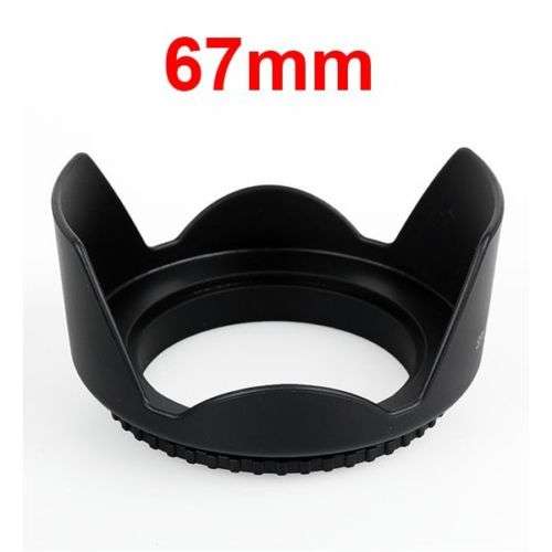 Universal screw-on Lens Hood - Petal Shape - for 67mm Filter Threaded Lenses