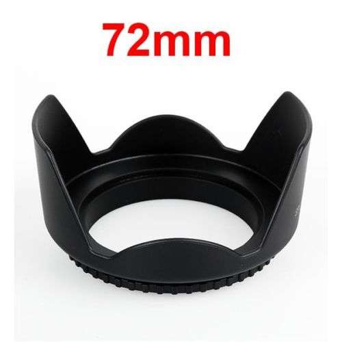 Universal screw-on Lens Hood - Petal Shape - for 72mm Filter Threaded Lenses