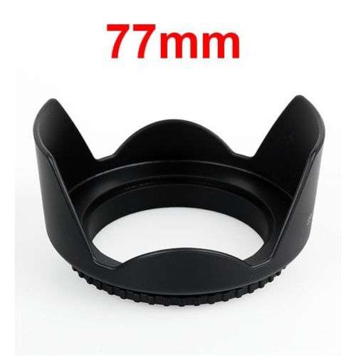 Universal screw-on Lens Hood - Petal Shape - for 77mm Filter Threaded Lenses