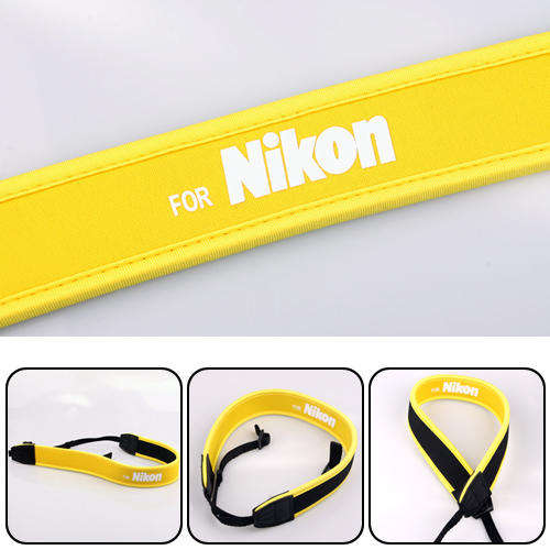 Neoprene Yellow Neck Strap for Nikon Cameras