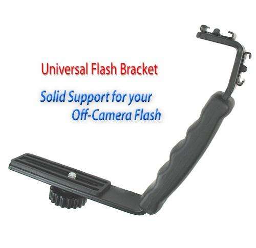 L-Shaped Handheld Bracket 2 Hot Shoe for Flash LED Video Light Camcorder Mic