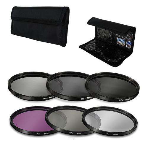 58mm 6-filter set  (CPL, UV, FLD, ND2, ND4, ND8, Filter Case)