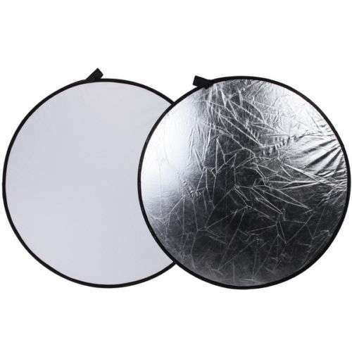 2 in1 Circular Reflector 60cm (Silver & White)