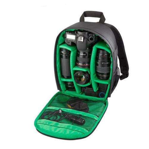 Camera Bag Backpack Waterproof DSLR Case (GREEN INNER)