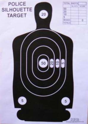 Target Police Sheets 1xA3 Sheet Ideal for Practice with Crossbow and Air Rifles