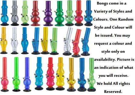 Bong LARGE around 32 to 34cm Acrylic Water Pipe Assorted Bongs Smoke Pipes