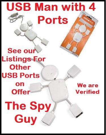 USB MAN 4 Port Hub Funky in White for Storage Drives or Other USB Ports for PC Laptops