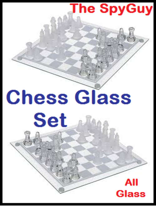 Chess Glass Medium Play Set around 26.5cm Other Sizes Also Available