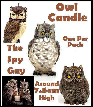 Owl Candle x1 Stands around 7.5cm High Hand Painted Long Burning