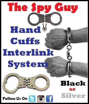 Handcuffs Inter-Link Style for Police Security Arrest with Belt Pouch