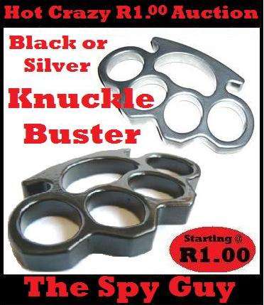 Knuckle Solid Steel Buster Black or Silver for Fist Fighting No Under 18s