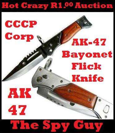 AK-47 Precision Flick Knife USA Bayonet Military Pocket Carbon Knife Mild Steel Blade