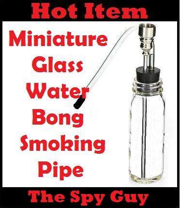 Glass Water Smoking Bong Pipe Miniature in Glass Bongs in Clear or Frosted Water Pipe