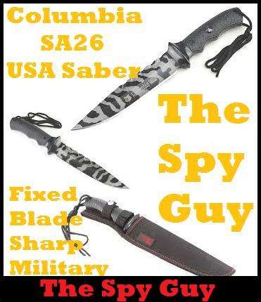 Columbia SA26 USA Military Saber Fix Blade Combat Sharp Edge Steel In Military Camo Print